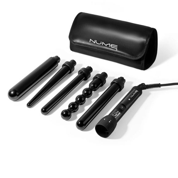 NuMe 5-in-1 Black Curling Wand Kit